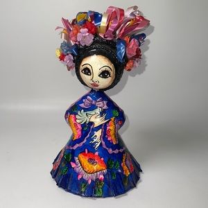 Abelardo Ruiz Vintage Papier Mâché Mexican Folk Art Doll - 10-1/2”